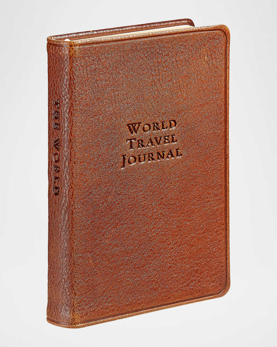 Leather-Bound World Travel Journal